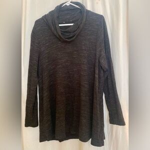 Cowl Neck Long Sleeve Women's Sweater - Black Size XL